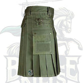 Olive Green Hiking Utility Kilt – Durable Outdoor & Adventure Kilt for Men